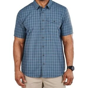 5.11 Tactical Aiden Mens Blue‎ Plaid Short Sleeve Snap Front Shirt Size M
